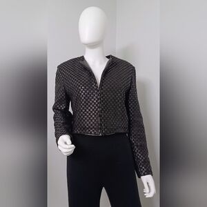 Vintage Begedor Italia Woven Leather Jacket